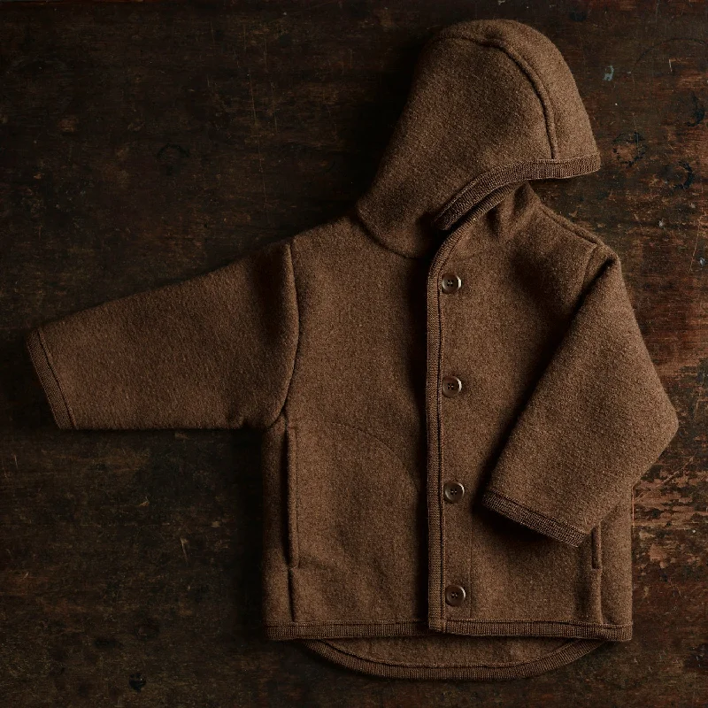 Baby & Kids Boiled Merino Wool Jacket - Hazelnut