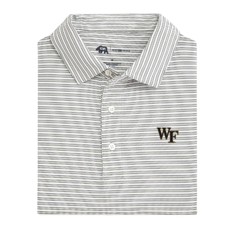 Soft Feel Wake Forest Mulligan Stripe Performance Polo