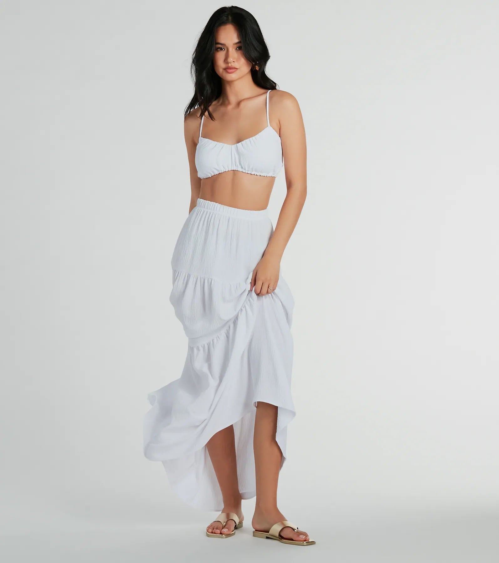 Flawless Duo Ruched Tube Crop Top