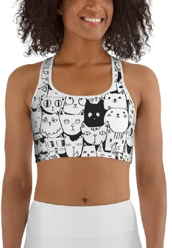 Kitty Pattern Sports Bra