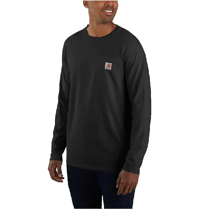Elegant Series Carhartt force® relaxed fit midweight long-sleeve pocket t-shirt - Black