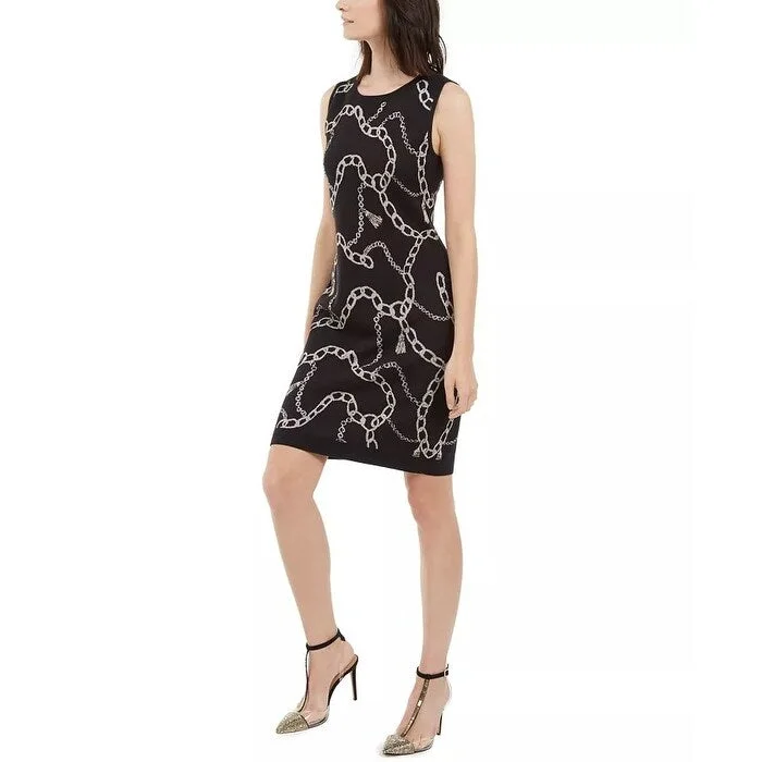 Personalized Design INC International Concepts Women's Print Sweater Dress Black Size M - Medium