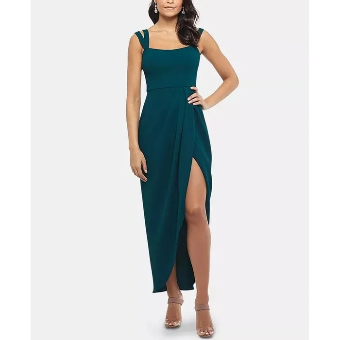 Must-have For Autumn And Winter XSCAPE Women's Petite Double-Strap Gown Lt/Pas Green Size 14P
