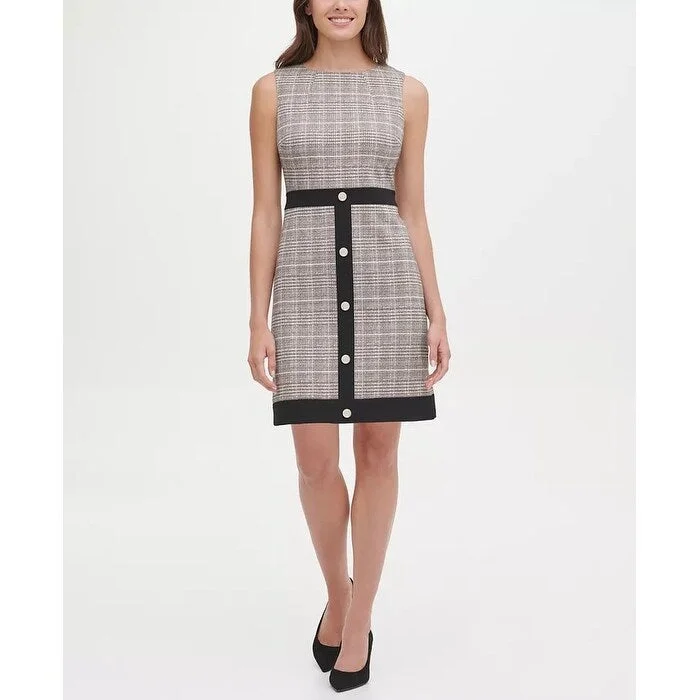 Fresh And Elegant Tommy Hilfiger Women's Knit Snap Hem Shift Dress White Size 10 Petite - 10 Petite