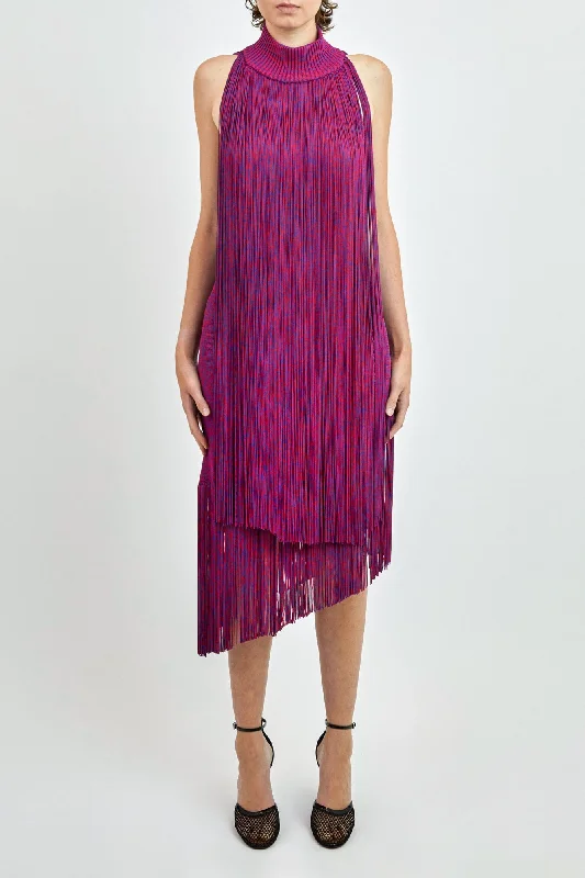 Burberry Fringe Sleeveless Dress in Knight/Pillar