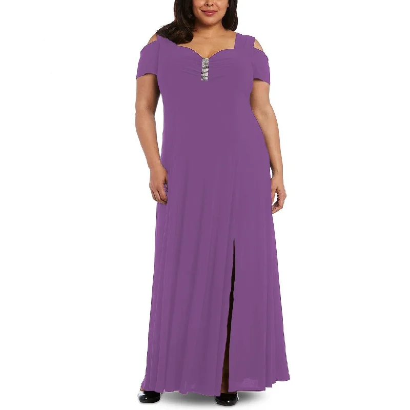 Multifunctional Style R & M Richards Women's Plus Size Rhinestone-Detail Gown Med Purple Size 22W