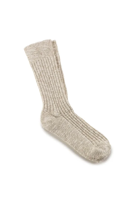 Birkenstock Cotton Slub Crew Socks for Women in Beige | 1008033