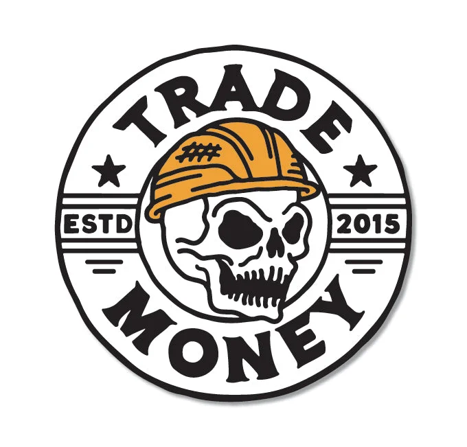 Trade Money Skull Logo Sticker - 2.5in