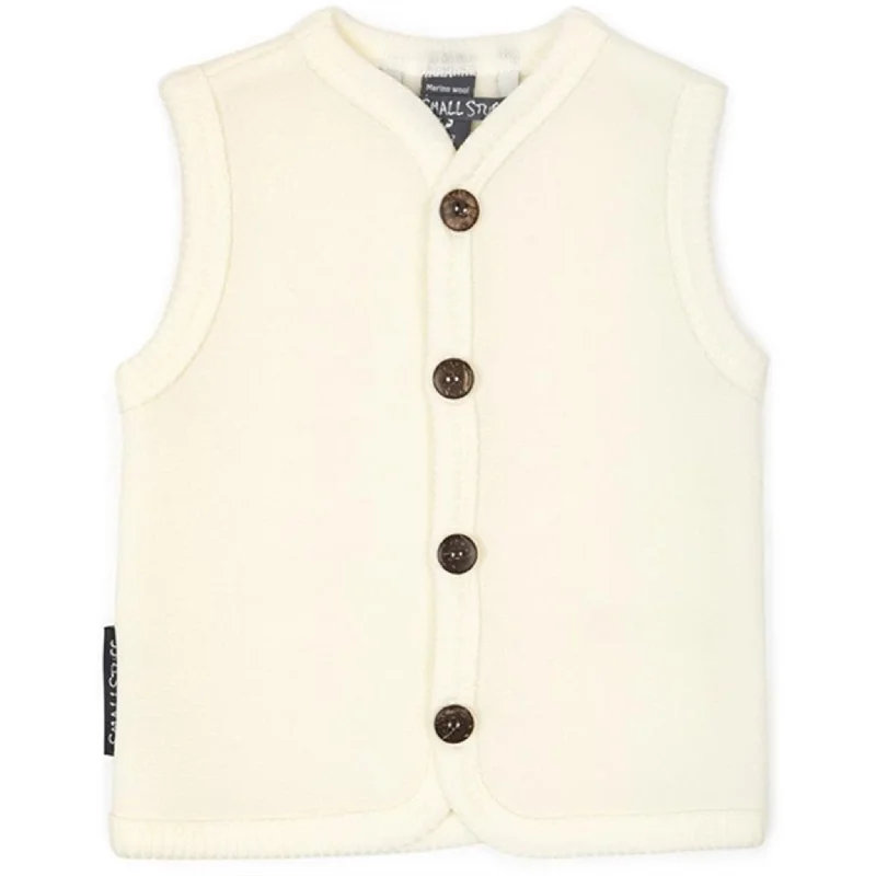 High-end Design Smallstuff Wool Vest with Buttons Off White