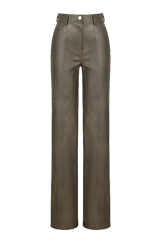 Leather Trim Pants