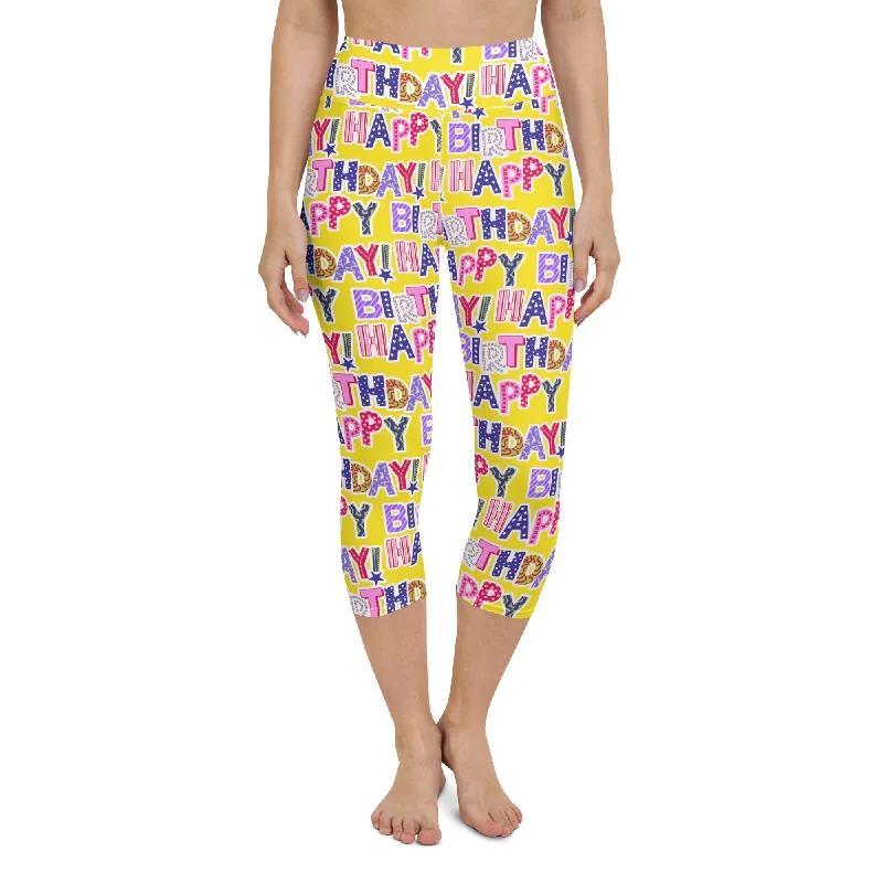 Colorful Birthday Yoga Capris