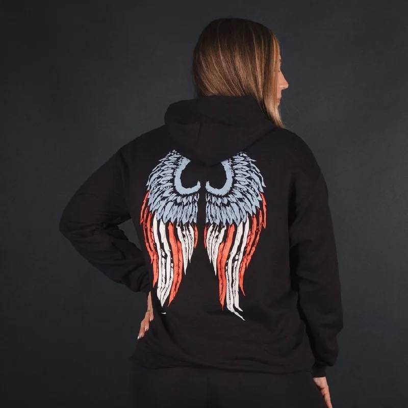 Women's Freedom Angel Hoodie - Black