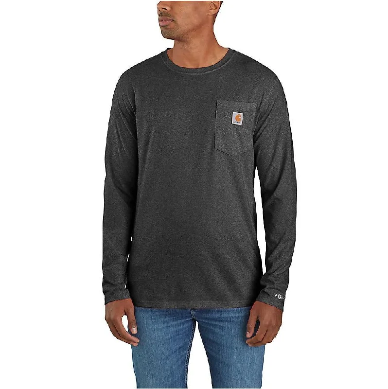 Simple Design Carhartt force® relaxed fit midweight long-sleeve pocket t-shirt - Carbon Heather