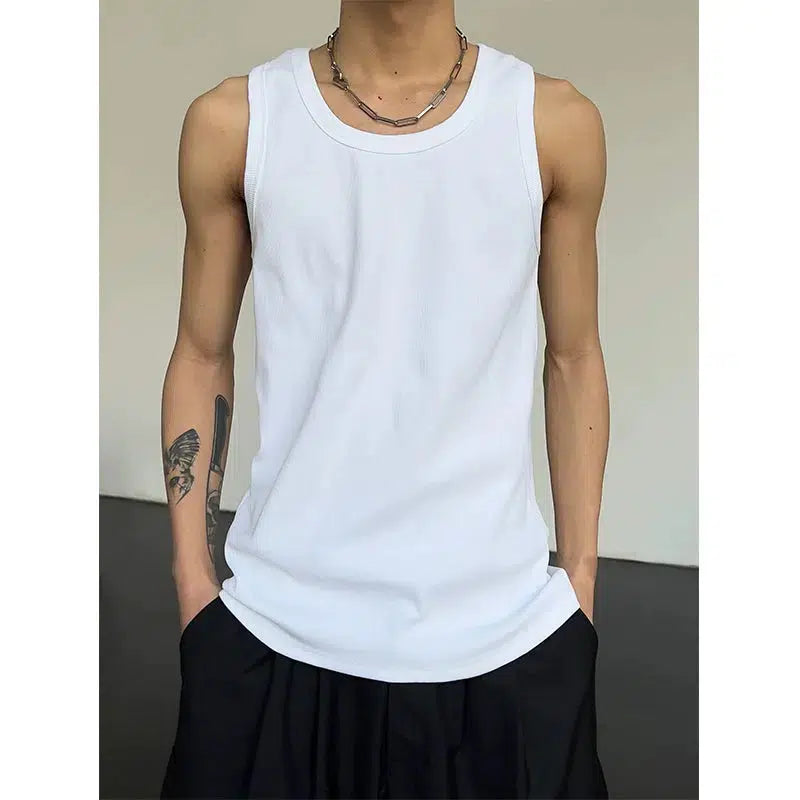 Sleeveless Crew Neck Vest