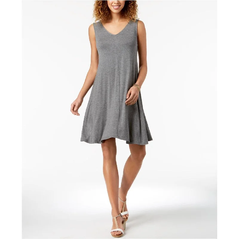 Exquisite Craftsmanship Style & Co Women's Petite Cross-Back Dress Grey Size Extra Large - X-Large