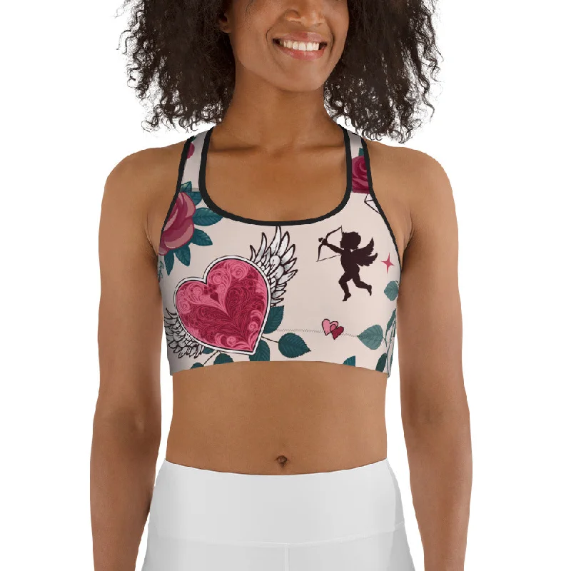 Cute Valentine Sports Bra