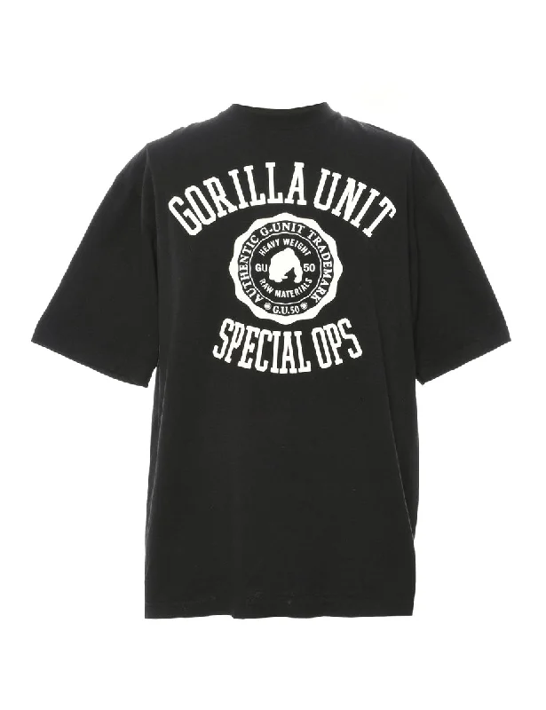 Black Gorilla Printed T-shirt - M