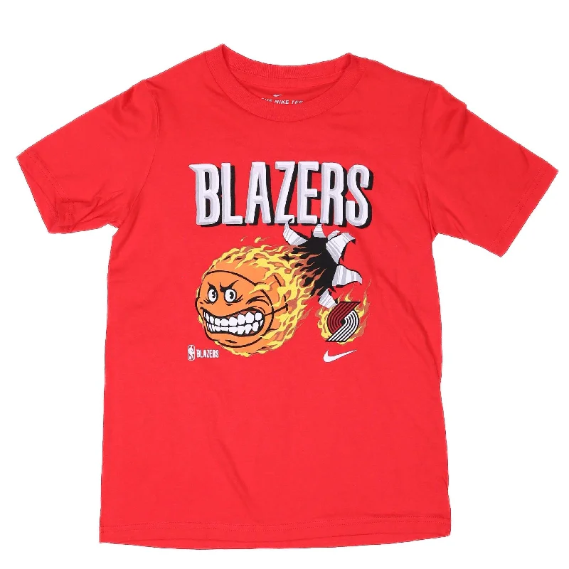 Trail Blazers Nike Cartoon Ball Youth Red T-Shirt