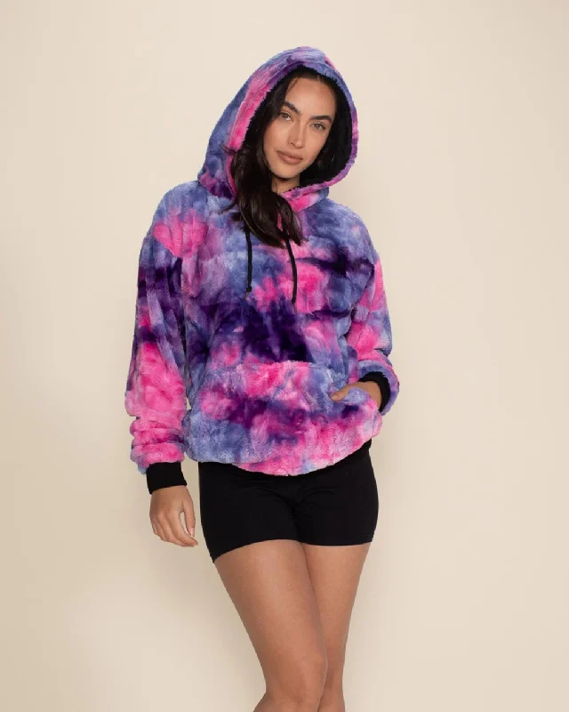 Women's Fur Hoodie | Tie-Dye Cotton Candy Kitty