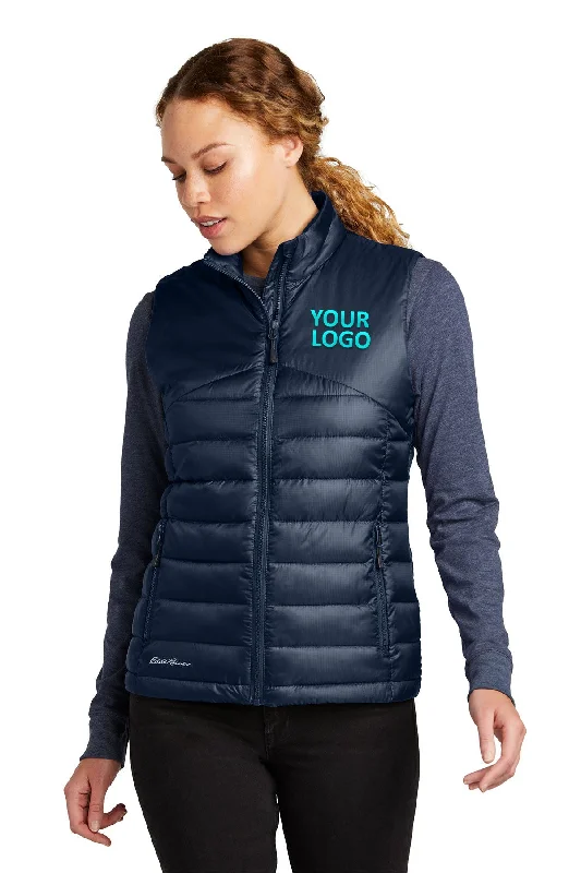 Eddie Bauer Ladies Customized Quilted Vests, River Blue Navy