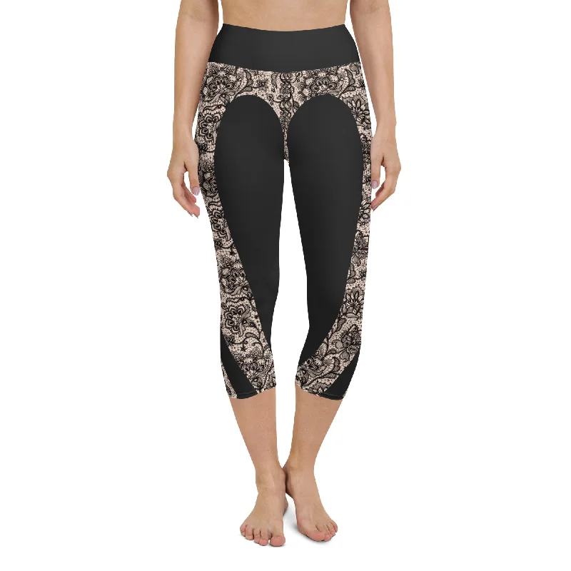 Heart Shaped Lace Yoga Capris