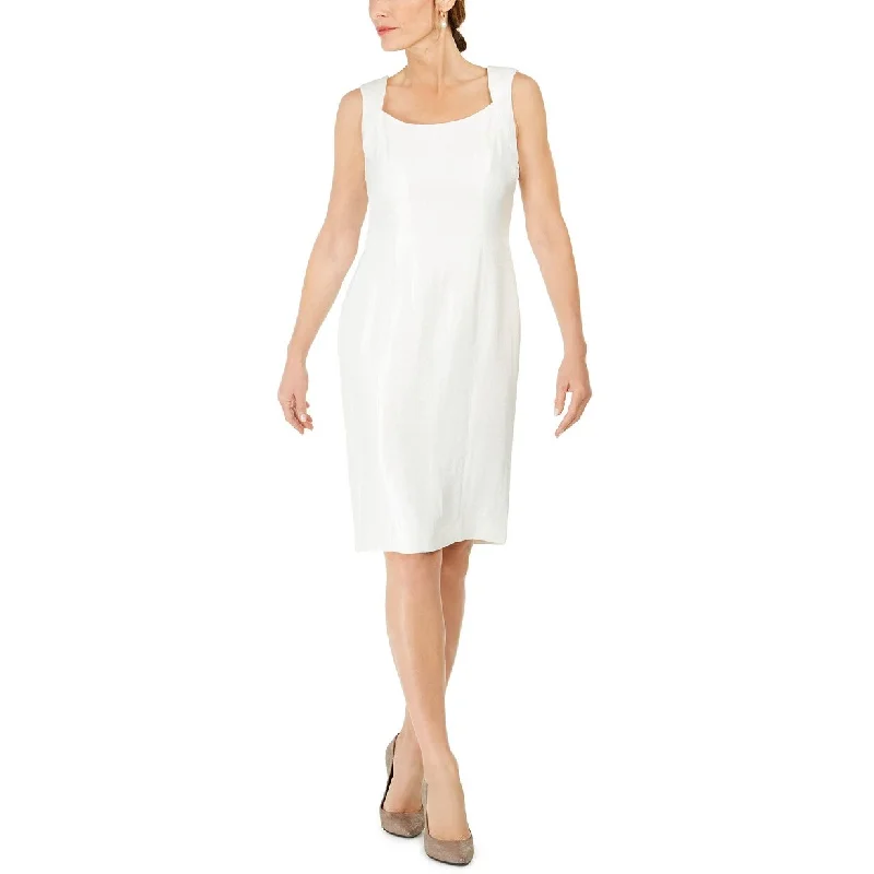 Elegant Design Kasper Square-Neck Women's Sheath Dress White Size 8