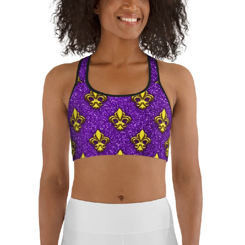 Mardi Gras Mask Sports Bra