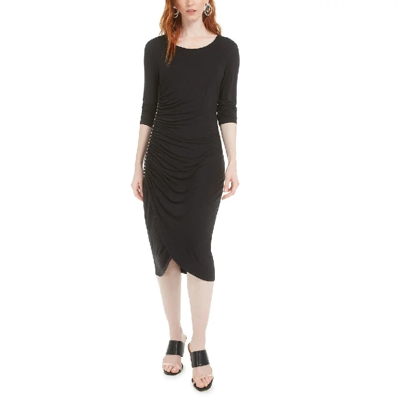 Classic Color Bar III Women's Studded Bodycon Dress Black Size Extra Large - X-Large
