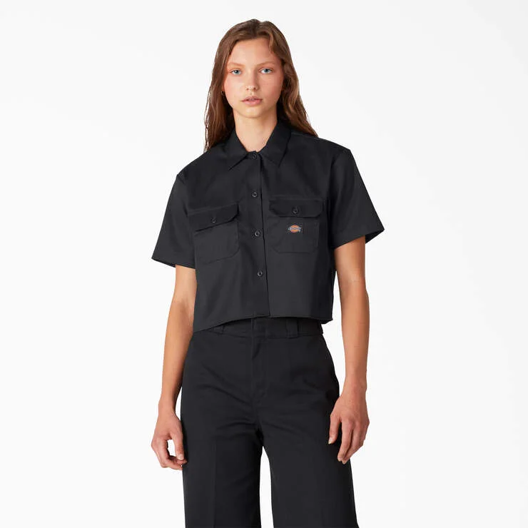 Women's Cropped Work Shirt - Black