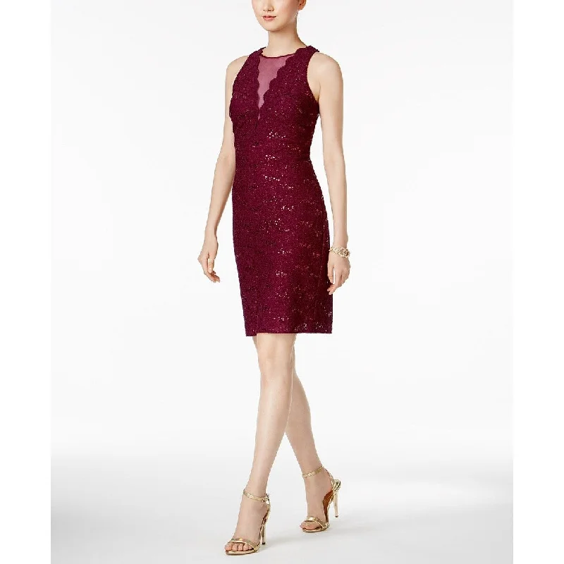 Personalized Series Nightway Women's Sequined Lace Cocktail Dress Red Size 14