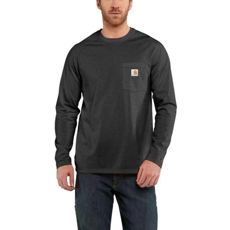 Design Trend Force Cotton Delmont Long Sleeve T-Shirt - Carbon Heather