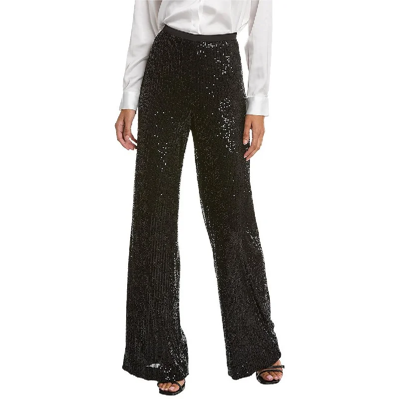 Diamond Series Womens Sequined High Rise Flared Pants