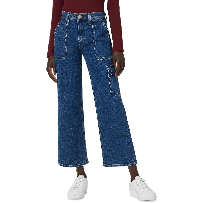 Simple Solid Color Rosie Womens Med. Wash High Rise Wide Leg Pants