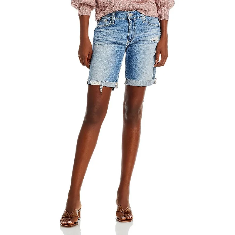 Nikki Womens Skinny Distressed Denim Shorts