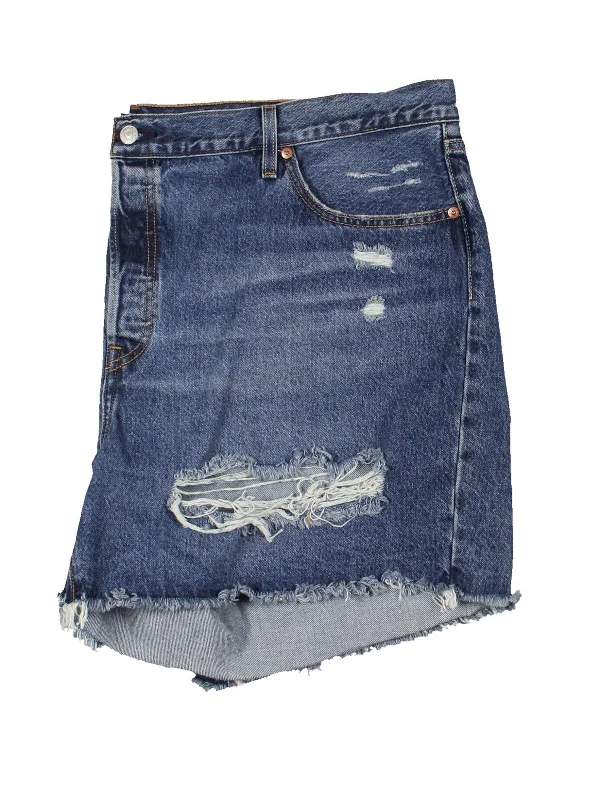 Plus Womens Mini Frayed Hem Denim Shorts