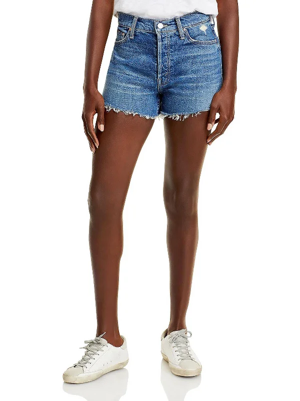 Womens Denim Distressed Denim Shorts