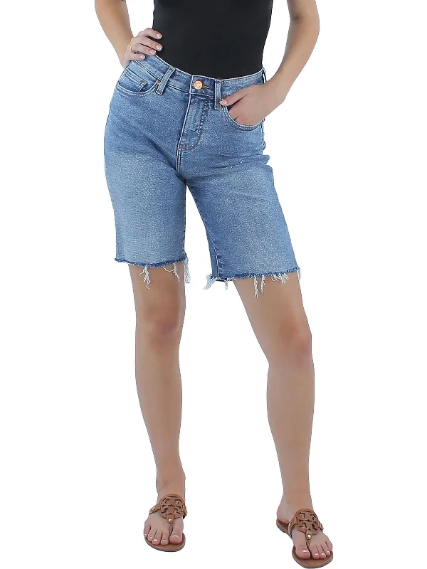 Womens High-Rise 10" Inseam Denim Shorts